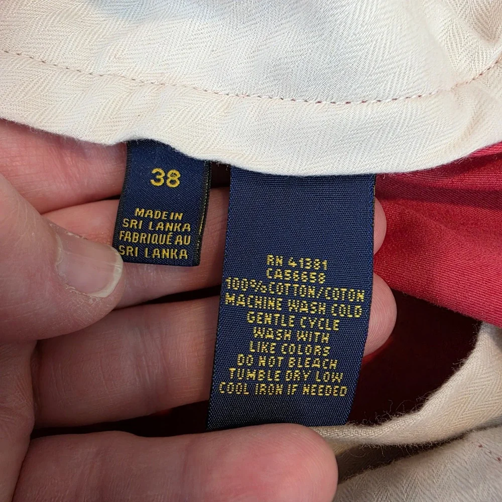 Polo Ralph Lauren Mens Nantucket Red Utility Canvas Cargo Shorts Classic Fit 38